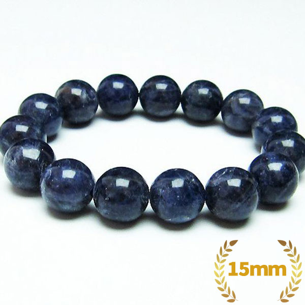 アイオライト ブレスレット 15mm/カラーセラピー（インディゴ）/[T383-4271]
