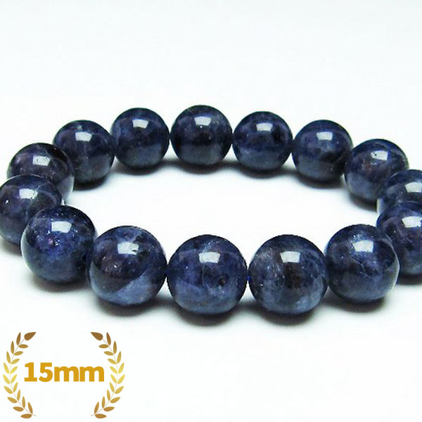 アイオライト ブレスレット 15mm/カラーセラピー（インディゴ）/[T383-4272]
