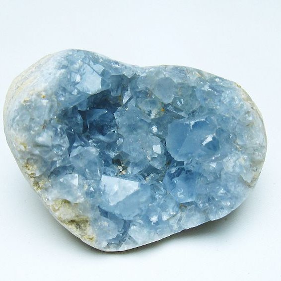 セレスタイト 天青石 ハートシェイプ 原石 [t385-14759]
