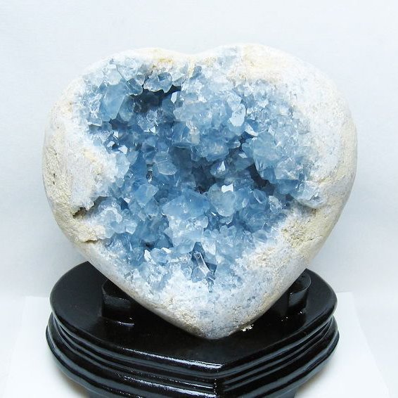セレスタイト　ハート型 ハート型 天使の石 セレスタイト 原石 1個売り 220g-240g 清浄、博愛