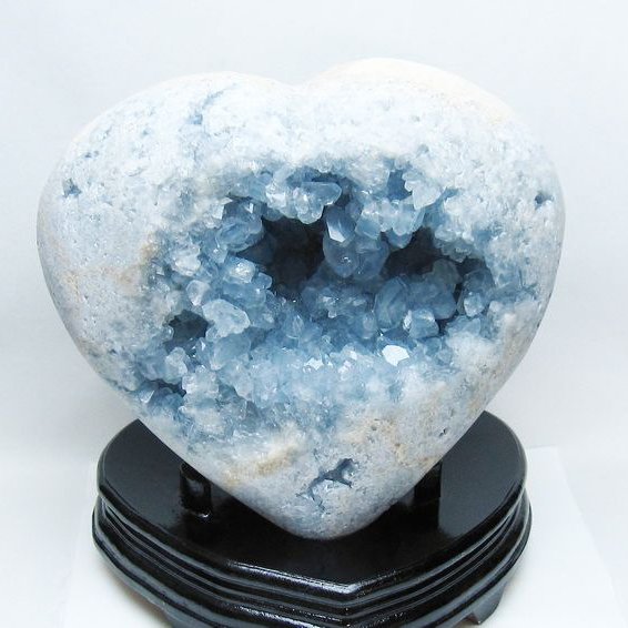 8Kg セレスタイト 天青石 ハートシェイプ 原石[t385-14868]