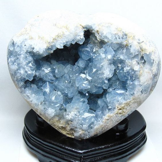 9.6Kg セレスタイト 天青石 ハートシェイプ 原石[T385-14870]