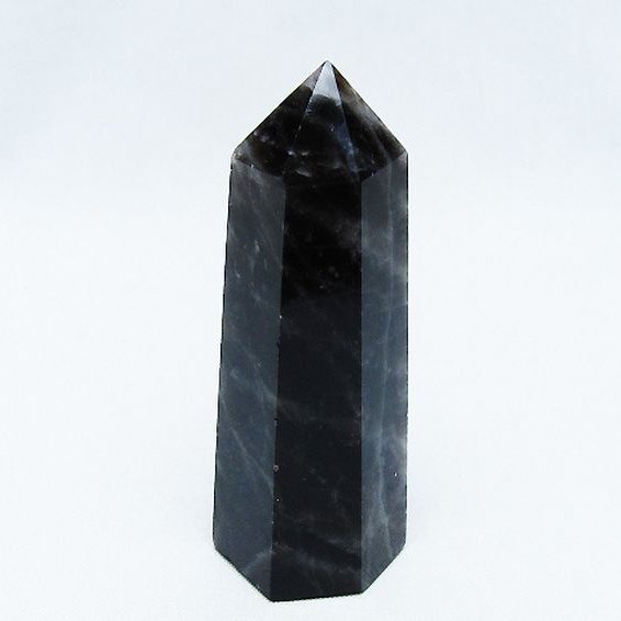 モリオン 純天然 黒水晶 六角柱 [t401-4563]