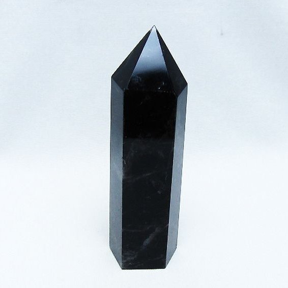 モリオン 純天然 黒水晶 六角柱 [t401-4763]