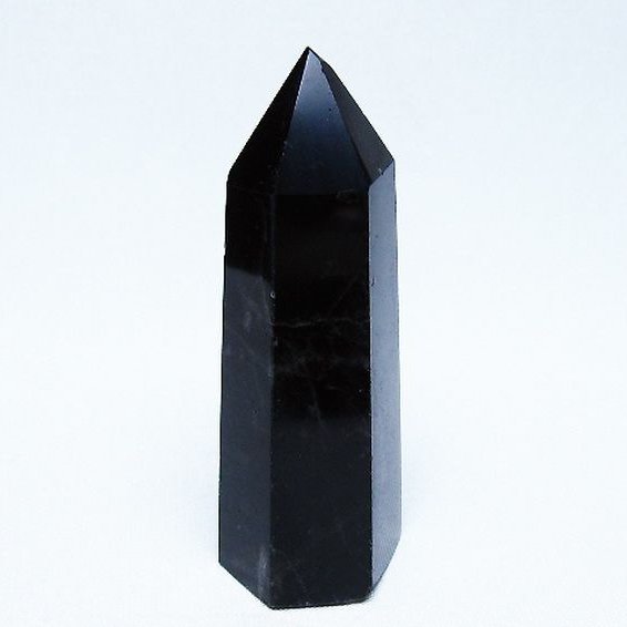 モリオン 純天然 黒水晶 六角柱 [t401-4907]
