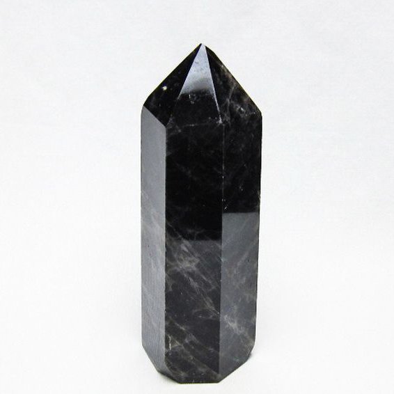 モリオン 純天然 黒水晶 六角柱 [t401-5133]