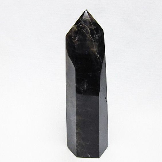 モリオン 純天然 黒水晶 六角柱 [t401-5136]