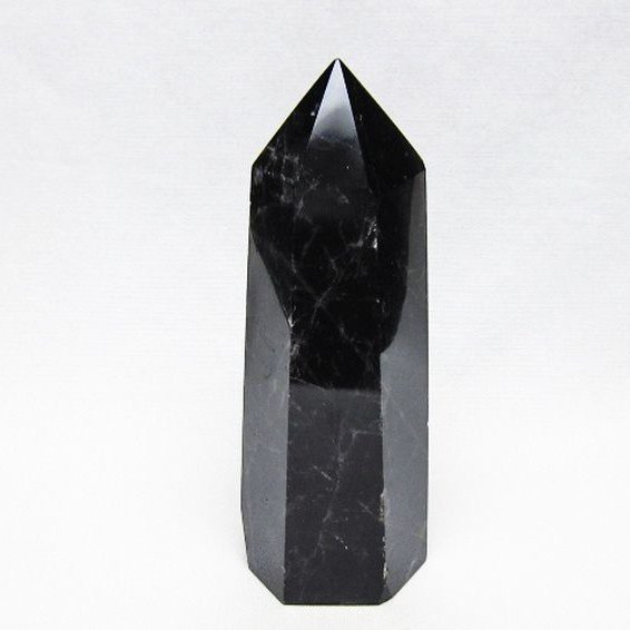 モリオン 純天然 黒水晶 六角柱 [t401-5158]