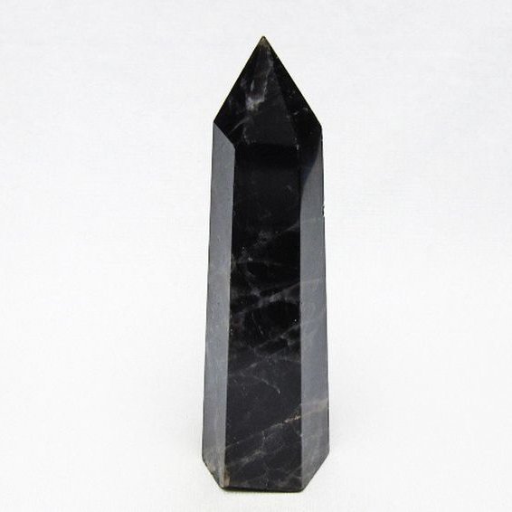 モリオン 純天然 黒水晶 六角柱 [t401-5163]