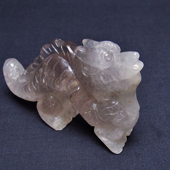 アメジスト 手彫り 龍  置物[T42-529]