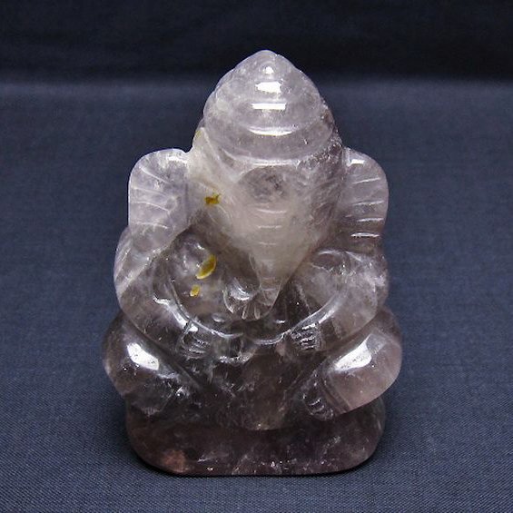 アメジスト ガネーシャ 彫刻品 置物 [t42-589]