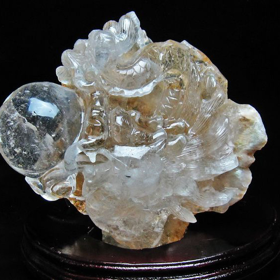 4.7Kg 虹入り ヒマラヤ水晶極上龍 置物[T42-79]