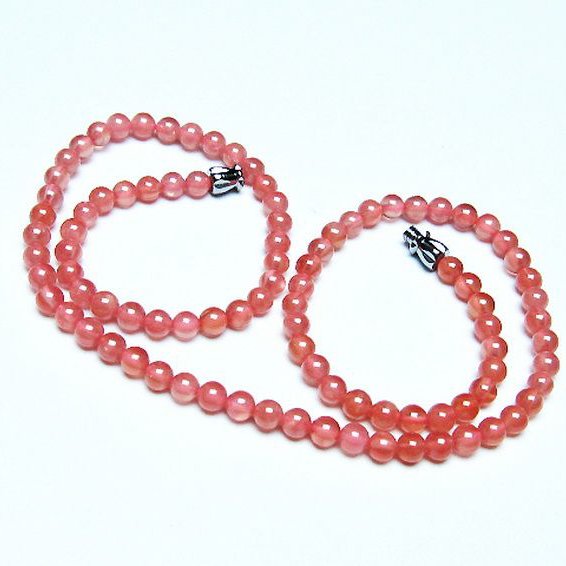 インカローズ ロードクロサイト ネックレス 4mm [T423-1899]