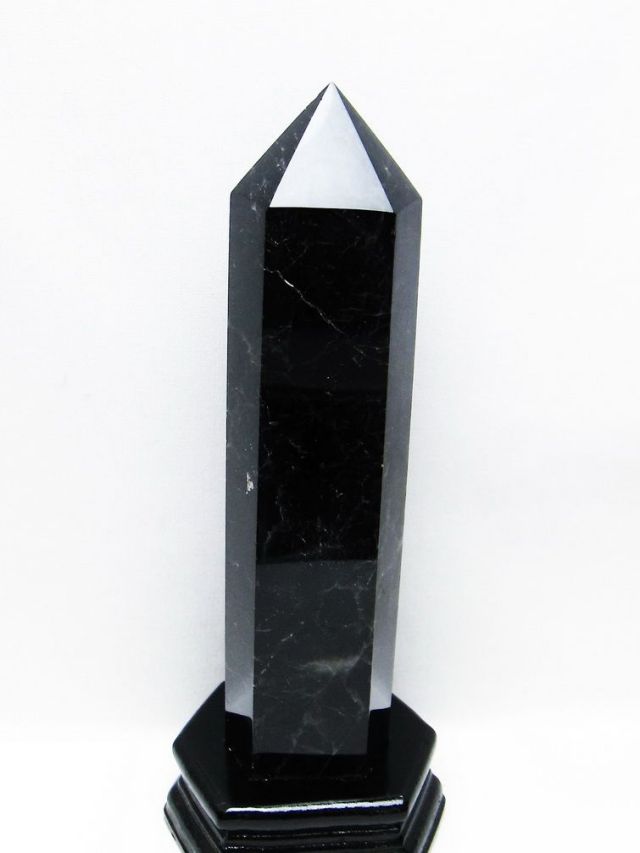 モリオン 純天然 黒水晶 六角柱[t43-8092]