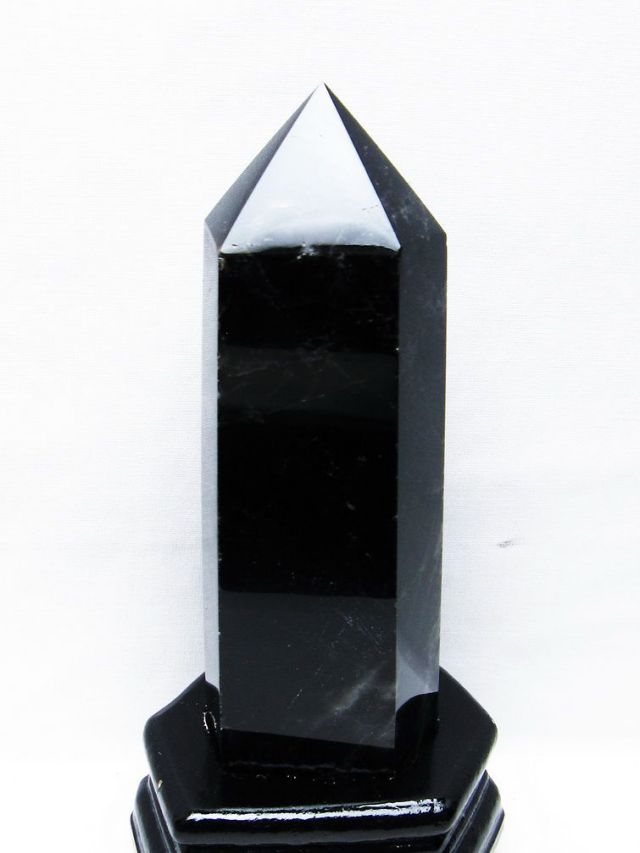モリオン 純天然 黒水晶 六角柱[T43-8185]