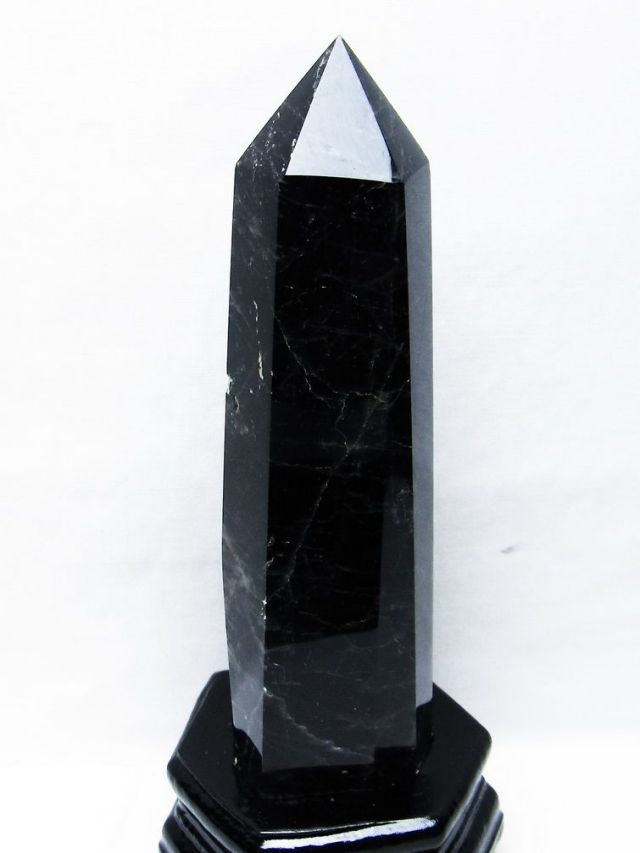 モリオン 純天然 黒水晶 六角柱[T43-8191]