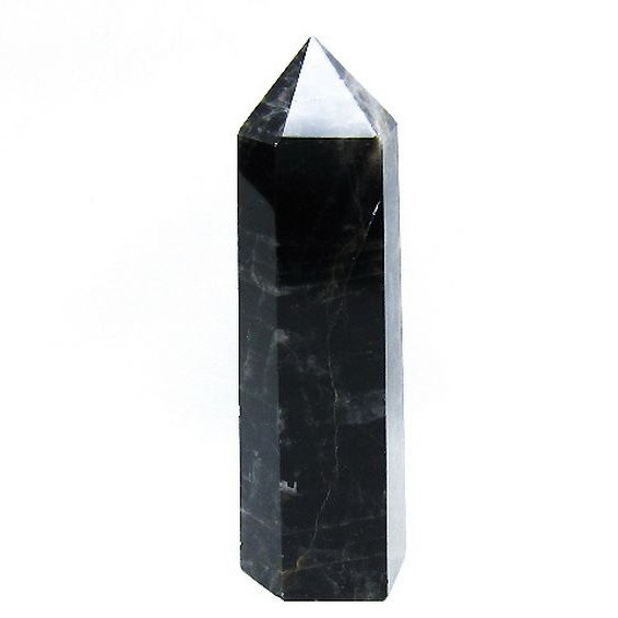 モリオン 純天然 黒水晶 六角柱 [t43-8329]