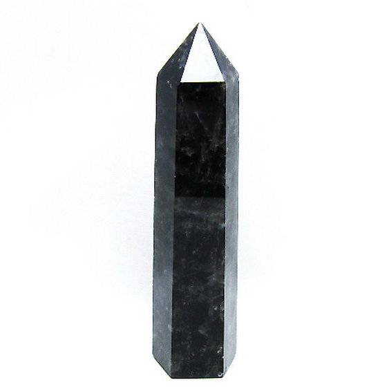 モリオン 純天然 黒水晶 六角柱 [t43-8330]