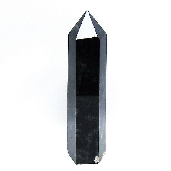 モリオン 純天然 黒水晶 六角柱 [t43-8344]