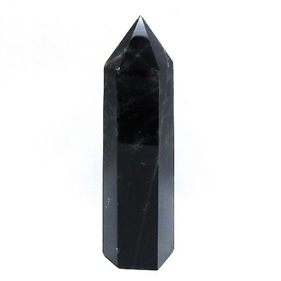 モリオン 純天然 黒水晶 六角柱 [t43-8345]