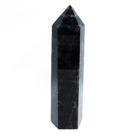 モリオン 純天然 黒水晶 六角柱 [t43-8348]