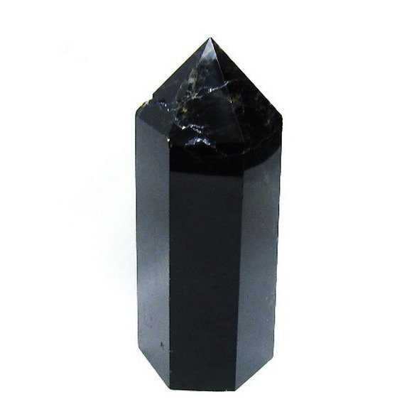 モリオン 純天然 黒水晶 六角柱[T43-8372]