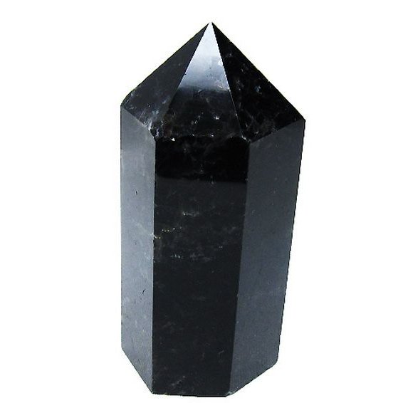 モリオン 純天然 黒水晶 六角柱 [t43-8383]