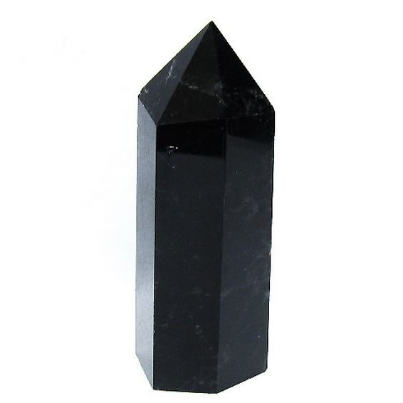 モリオン 純天然 黒水晶 六角柱[T43-8395]