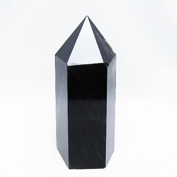 モリオン 純天然 黒水晶 六角柱 [t43-8440]