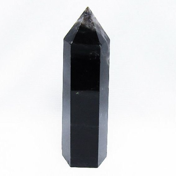 モリオン 純天然 黒水晶 六角柱 [t43-8460]