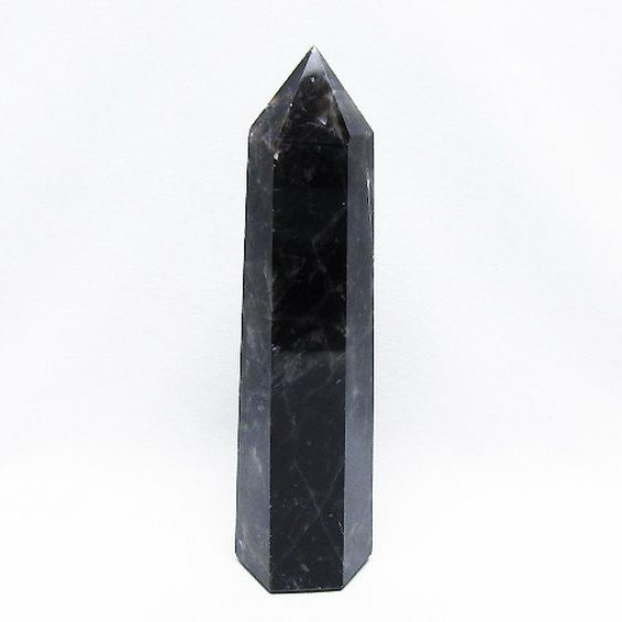 モリオン 純天然 黒水晶 六角柱 [t43-8468]