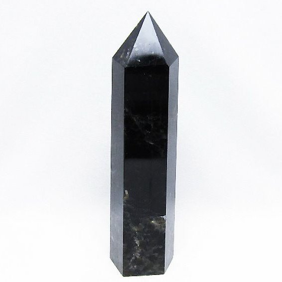 モリオン 純天然 黒水晶 六角柱 [t43-8471]