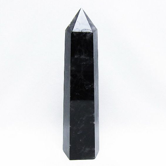 モリオン 純天然 黒水晶 六角柱[T43-8482]