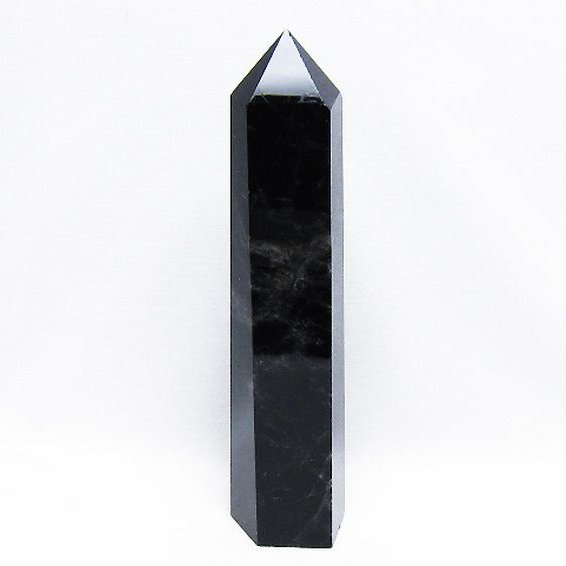 モリオン 純天然 黒水晶 六角柱 [t43-8483]