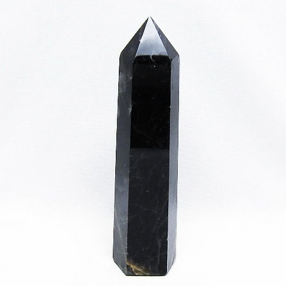 モリオン 純天然 黒水晶 六角柱 [t43-8484]