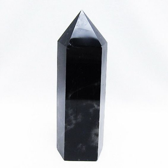 モリオン 純天然 黒水晶 六角柱 [t43-8497]