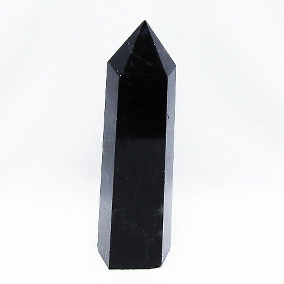 モリオン 純天然 黒水晶 六角柱 [t43-8513]