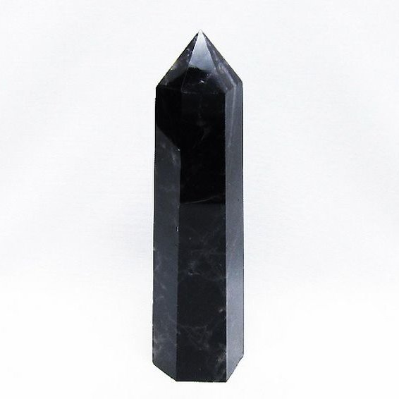 モリオン 純天然 黒水晶 六角柱[T43-8515]