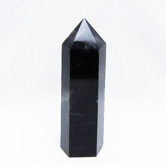 モリオン 純天然 黒水晶 六角柱 [t43-8526]