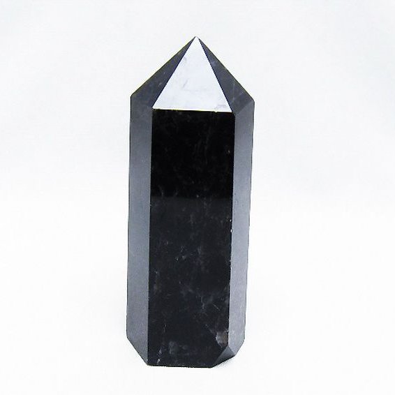 モリオン 純天然 黒水晶 六角柱 [t43-8555]