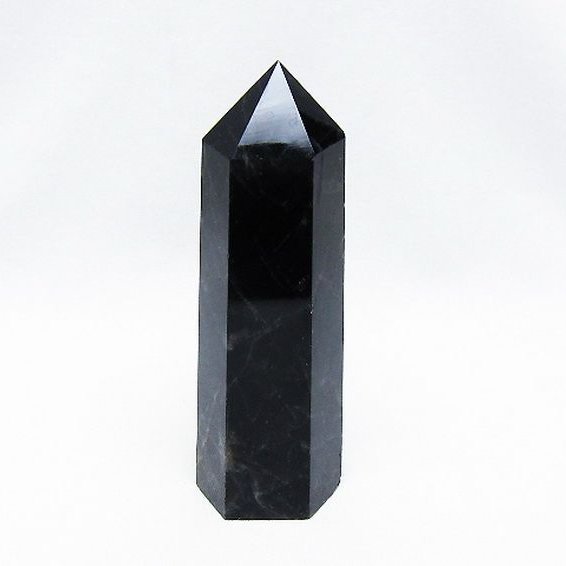 モリオン 純天然 黒水晶 六角柱[t43-8557]