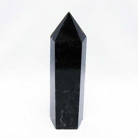 モリオン 純天然 黒水晶 六角柱 [t43-8561]