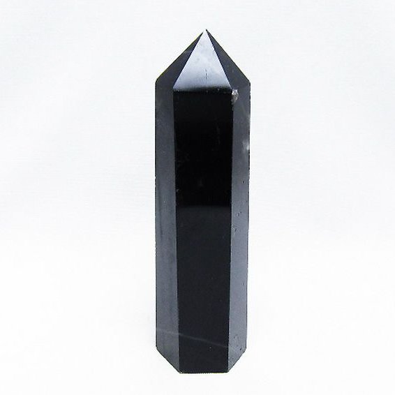 モリオン 純天然 黒水晶 六角柱 [t43-8569]
