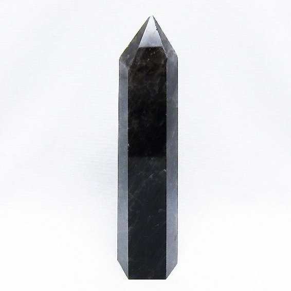 モリオン 純天然 黒水晶 六角柱 [t43-8584]