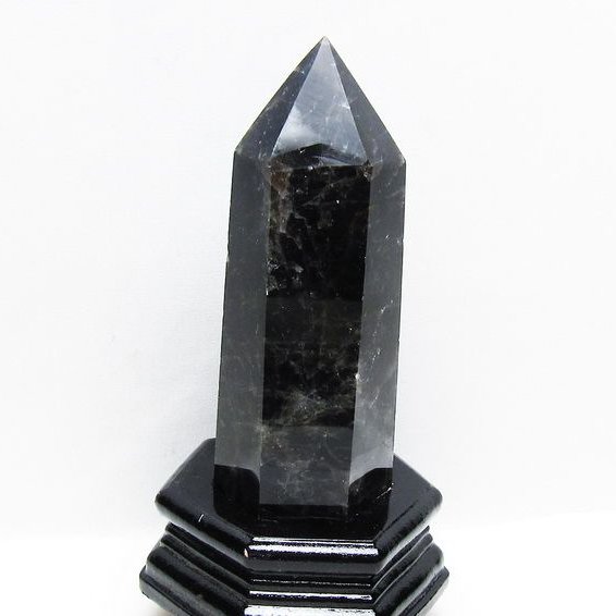 モリオン 純天然 黒水晶 六角柱 [t43-8639]