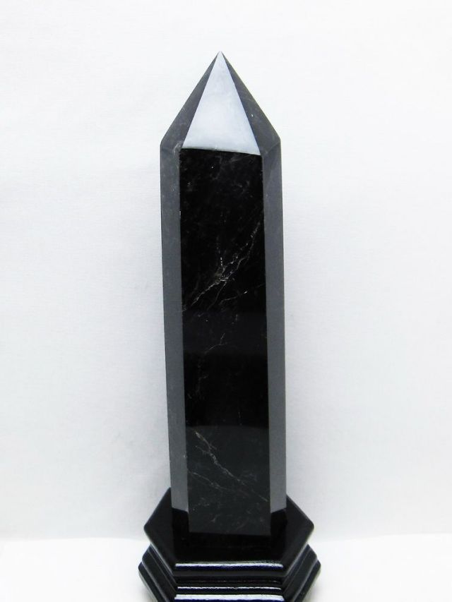 1.7Kg モリオン 純天然 黒水晶 六角柱 [t43-8673]