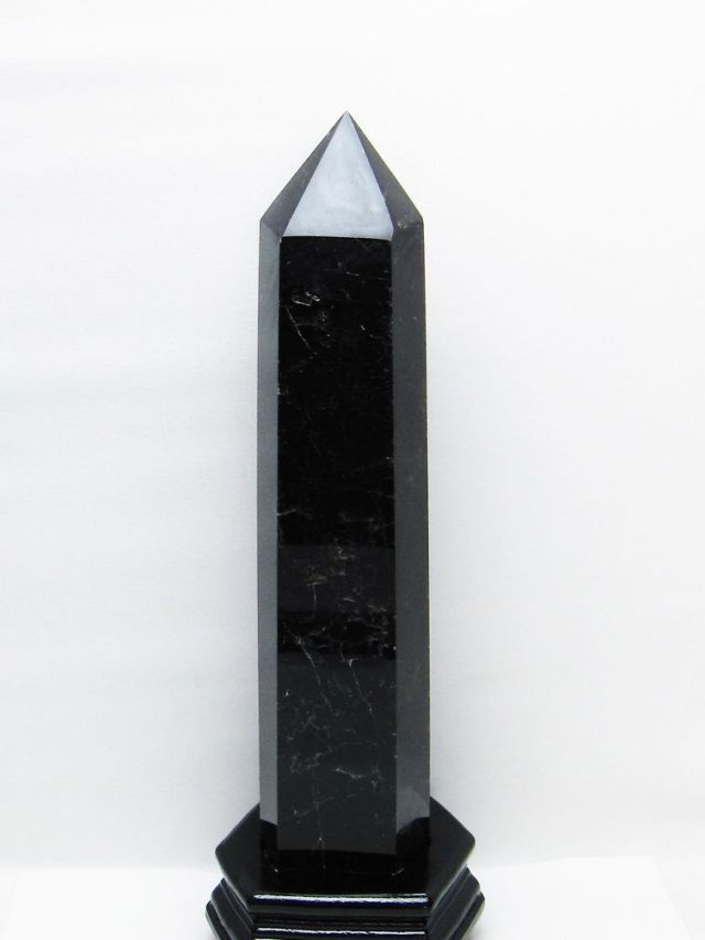 1.9Kg モリオン 純天然 黒水晶 六角柱 [t43-8684]