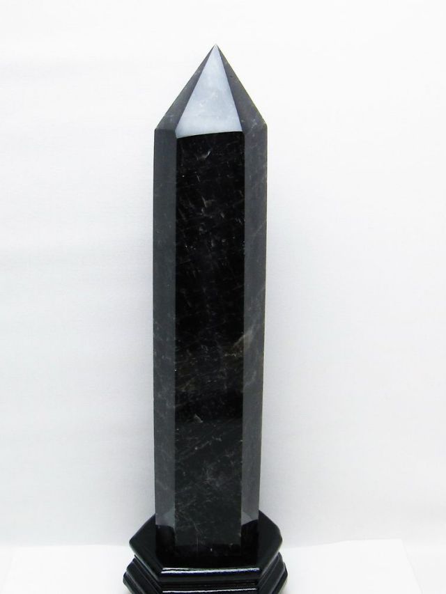 2.3Kg モリオン 純天然 黒水晶 六角柱 [t43-8692]
