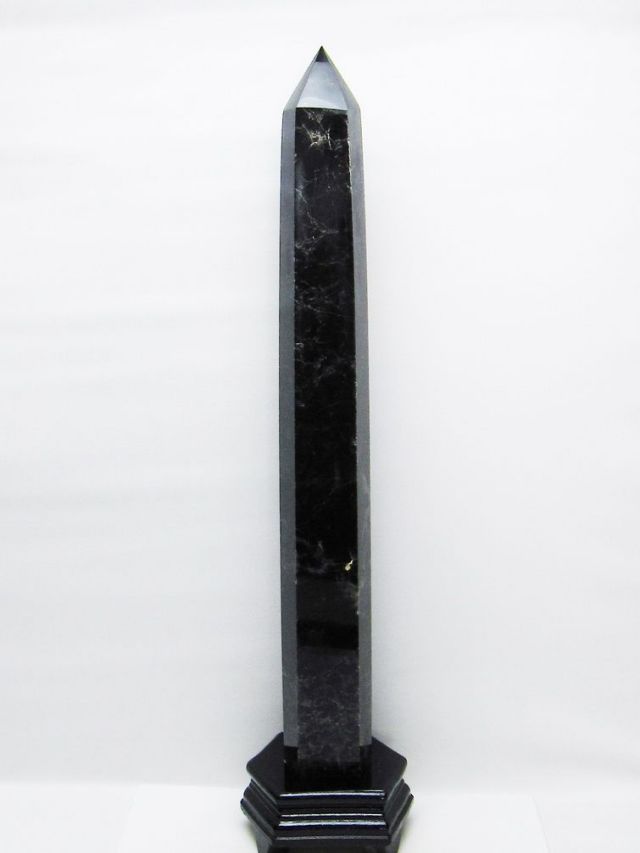 2.9Kg モリオン 純天然 黒水晶 六角柱 [t43-8704]