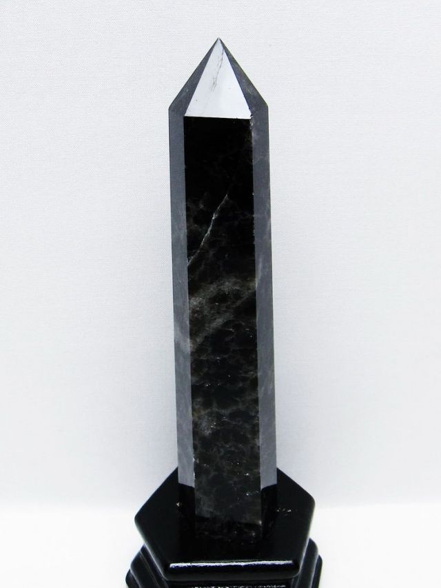 モリオン 純天然 黒水晶 六角柱 [t43-8867]